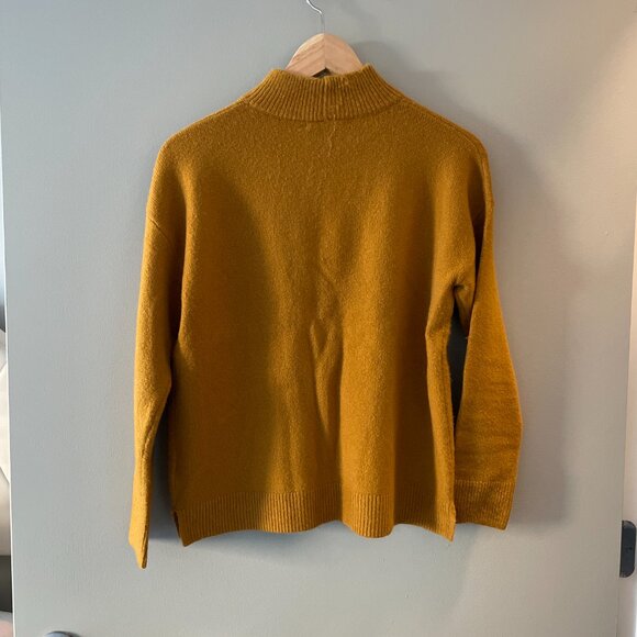 EUC Madewell Redmond Mockneck Pocket Sweater Antique Gold Yellow Size XXS - Picture 5 of 5